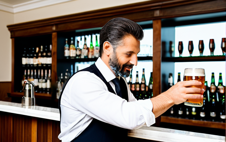 **

"A professional bartender, fully clothed, demonstrating the correct angle for pouring beer into a glass, 45 degrees, in a clean and well-lit Italian bar, appropriate attire, safe for work, perfect anatomy, natural proportions, professional photography, high quality, family-friendly scene."

**
