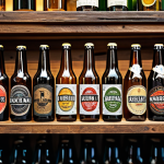Home 12 **
"A collection of artisanal beer bottles with unique and eye-catching label designs, displayed on a rustic wooden shelf in a trendy Milanese bar, fully clothed, appropriate content, safe for work, professional photography, perfect anatomy, natural proportions, well-formed hands, proper finger count, modest attire, family-friendly."
**